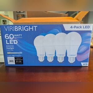 VIRIBRIGHT 60W LED Daylight Bulbs (6500K)